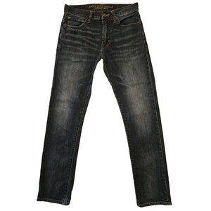 American Eagle Jeans Mens 29x32 Straight Leg Slim Fit Flex Mid Rise Blue Denim
